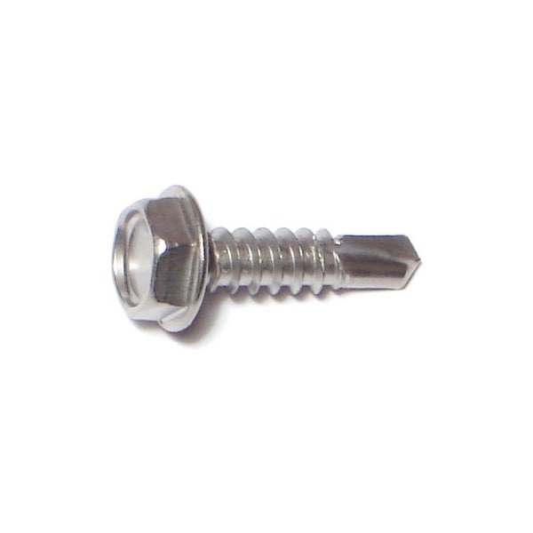 Midwest Fastener Self-Drilling Screw, #10 x 3/4 in, Zinc Plated Stainless Steel Flange Hex Head External Hex Drive 09848 - main